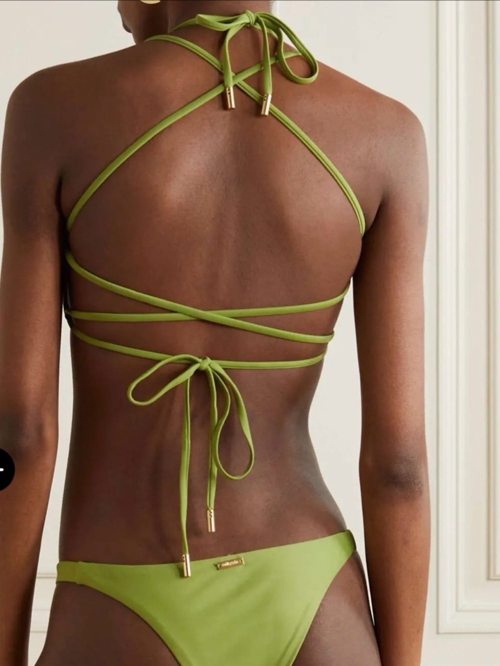 NWT cult gaia Olive Green Underwire Halter Bikini Top - Picture 3 of 8